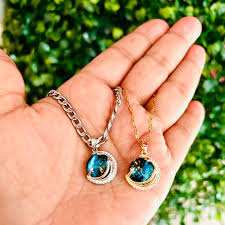 💫 Dúo de COLLARES SATURNOS PIEDRA NATURAL🤩, Selecciona tu favorito